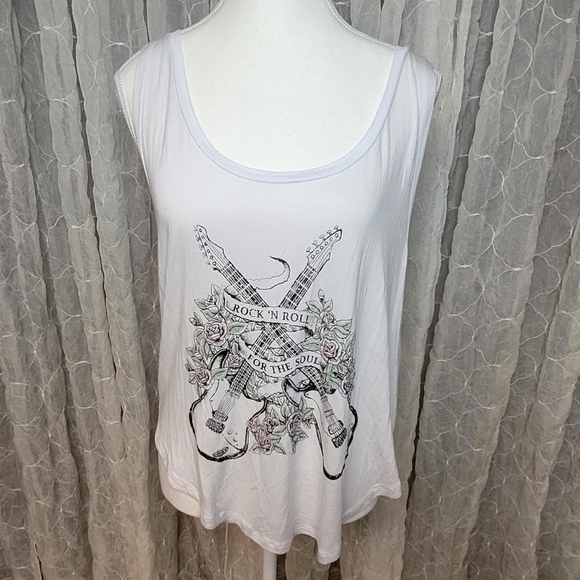 Cotton On White Rock 'N Roll Tank Top - Picture 1 of 7
